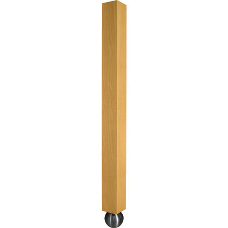 OSBORNE WOOD PRODUCTS 34 1/2 x 2 3/4 Conway Fusion Leg in Hickory with Brushed Aluminum 2405H-AL